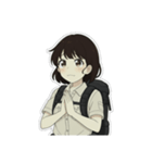山ガール 黒ボブ（個別スタンプ：4）