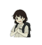 山ガール 黒ボブ（個別スタンプ：6）