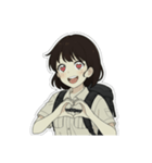 山ガール 黒ボブ（個別スタンプ：11）