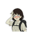 山ガール 黒ボブ（個別スタンプ：13）