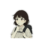 山ガール 黒ボブ（個別スタンプ：14）