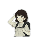 山ガール 黒ボブ（個別スタンプ：17）