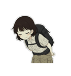 山ガール 黒ボブ（個別スタンプ：18）