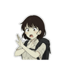 山ガール 黒ボブ（個別スタンプ：19）