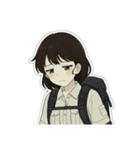 山ガール 黒ボブ（個別スタンプ：21）