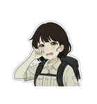 山ガール 黒ボブ（個別スタンプ：24）