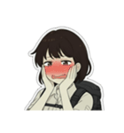 山ガール 黒ボブ（個別スタンプ：25）