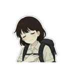 山ガール 黒ボブ（個別スタンプ：26）