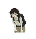 山ガール 黒ボブ（個別スタンプ：27）