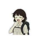 山ガール 黒ボブ（個別スタンプ：28）