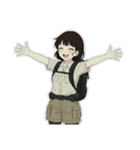 山ガール 黒ボブ（個別スタンプ：29）