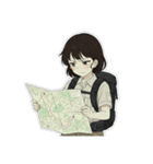 山ガール 黒ボブ（個別スタンプ：31）
