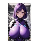 機甲少女3紫写真（個別スタンプ：30）