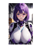 機甲少女3紫写真（個別スタンプ：35）