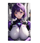 機甲少女3紫写真（個別スタンプ：36）