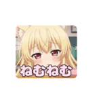 ピンク制服はちみアニメーション（個別スタンプ：1）