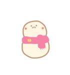 淡色ゆきだるまくん(ピンク）（個別スタンプ：1）