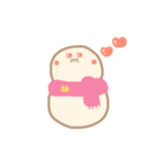 淡色ゆきだるまくん(ピンク）（個別スタンプ：3）