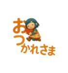 ふわふわ女の子日常あいさつ＆リアクション（個別スタンプ：4）