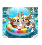 【犬】眠そうチワワ♡プール浮き輪（個別スタンプ：10）