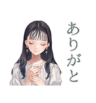 清楚な女の子の♡ふんわり依頼（個別スタンプ：3）