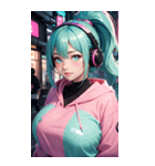 サイバー朋客の女の子の写真（個別スタンプ：1）