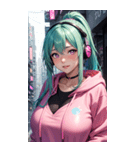 サイバー朋客の女の子の写真（個別スタンプ：3）