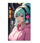 サイバー朋客の女の子の写真（個別スタンプ：4）