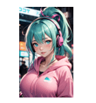 サイバー朋客の女の子の写真（個別スタンプ：5）
