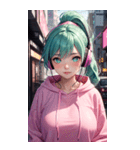 サイバー朋客の女の子の写真（個別スタンプ：7）