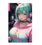 サイバー朋客の女の子の写真（個別スタンプ：8）