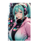 サイバー朋客の女の子の写真（個別スタンプ：9）