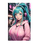 サイバー朋客の女の子の写真（個別スタンプ：10）