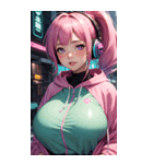 サイバー朋客の女の子の写真（個別スタンプ：14）