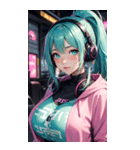 サイバー朋客の女の子の写真（個別スタンプ：20）