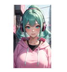 サイバー朋客の女の子の写真（個別スタンプ：21）