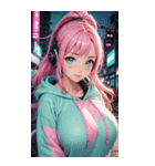 サイバー朋客の女の子の写真（個別スタンプ：22）