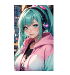 サイバー朋客の女の子の写真（個別スタンプ：32）