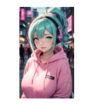 サイバー朋客の女の子の写真（個別スタンプ：35）