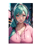 サイバー朋客の女の子の写真（個別スタンプ：36）