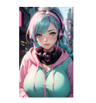 サイバー朋客の女の子の写真（個別スタンプ：37）
