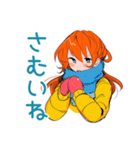 ポップな女の子の冬♡カラフル（個別スタンプ：4）