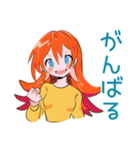 ポップな女の子の冬♡カラフル（個別スタンプ：16）