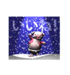 雪とピンクピッグ（アニメーション）（個別スタンプ：15）