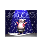 雪とピンクピッグ（アニメーション）（個別スタンプ：16）