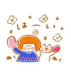 《冬色♡ほんわか言葉》ハナチャンと猫（個別スタンプ：1）