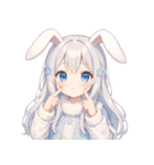 雪うさぎのドタバタ日常絵文字（個別スタンプ：2）