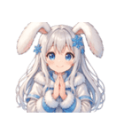 雪うさぎのドタバタ日常絵文字（個別スタンプ：3）