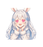 雪うさぎのドタバタ日常絵文字（個別スタンプ：7）