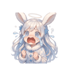雪うさぎのドタバタ日常絵文字（個別スタンプ：8）